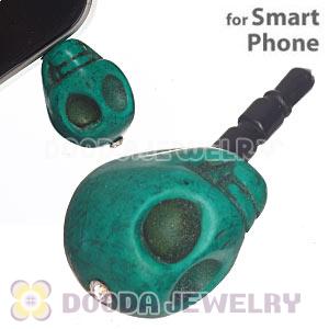 17×18mm Turquoise Skull Earphone Jack Plug For iPhone Wholesale