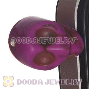 Wholesale iPhone Earphone Jack Plug With Turquoise Skull Charm