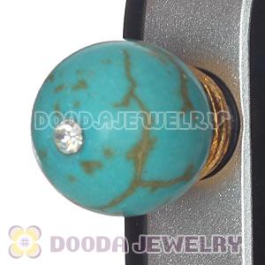Wholesale iPhone Earphone Jack Plug With Green Turquoise Bead
