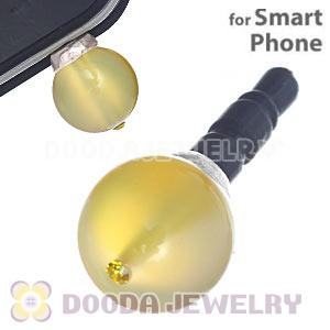 10mm Yellow Agate Earphone Jack Plug Stopper Fit iPhone 