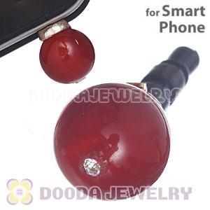 10mm Red Agate Earphone Jack Plug Stopper Fit iPhone 
