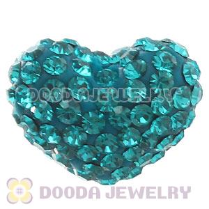Pave Blue Austrian Crystal Heart Beads Earrings Component Findings 