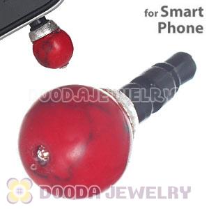 8mm Red Coral Earphone Jack Plug Stopper Fit iPhone 