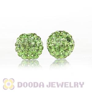 Cheap Price 8mm Handmade Pave Green Crystal Beads Wholesale 