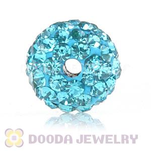 Cheap Price 10mm Handmade Pave Cyan Crystal Beads Wholesale 