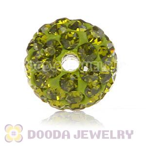 Cheap Price 10mm Handmade Pave Olivine Crystal Beads Wholesale 