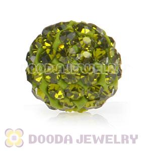 Cheap Price 10mm Handmade Pave Olivine Crystal Beads Wholesale 