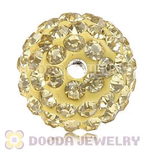 Cheap Price 12mm Handmade Pave Yellow Crystal Beads Wholesale 