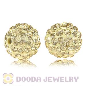 Cheap Price 12mm Handmade Pave Yellow Crystal Beads Wholesale 