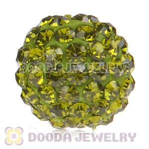 Cheap Price 12mm Handmade Pave Olivine Crystal Beads Wholesale 