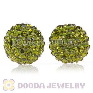 Cheap Price 12mm Handmade Pave Olivine Crystal Beads Wholesale 