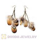 120 Pair Per Bag Multi Coloured Cheap Long Feather Earrings Wholesale