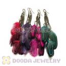 120 Pair Per Bag Multi Coloured Cheap Long Feather Earrings Wholesale