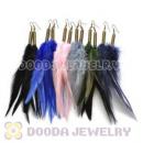 120 Pair Per Bag Multi Coloured Cheap Long Feather Earrings Wholesale