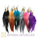 120 Pair Per Bag Multi Coloured Cheap Long Feather Earrings Wholesale