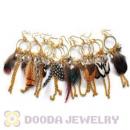 120 Pair Per Bag Multi Coloured Cheap Long Feather Earrings Wholesale