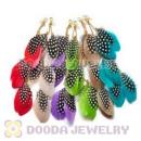 120 Pair Per Bag Multi Coloured Cheap Long Feather Earrings Wholesale