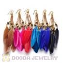 120 Pair Per Bag Multi Coloured Cheap Long Feather Earrings Wholesale