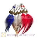 120 Pair Per Bag Multi Coloured Cheap Long Feather Earrings Wholesale
