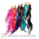 120 Pair Per Bag Multi Coloured Cheap Long Feather Earrings Wholesale
