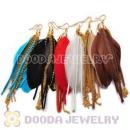 120 Pair Per Bag Multi Coloured Cheap Long Feather Earrings Wholesale