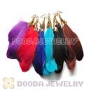120 Pair Per Bag Multi Coloured Cheap Long Feather Earrings Wholesale
