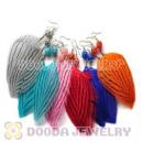 120 Pair Per Bag Multi Coloured Cheap Long Feather Earrings Wholesale