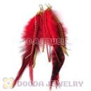 120 Pair Per Bag Multi Coloured Cheap Long Feather Earrings Wholesale
