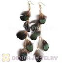 120 Pair Per Bag Multi Coloured Cheap Long Feather Earrings Wholesale