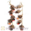 120 Pair Per Bag Multi Coloured Cheap Long Feather Earrings Wholesale