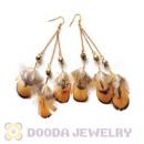 120 Pair Per Bag Multi Coloured Cheap Long Feather Earrings Wholesale