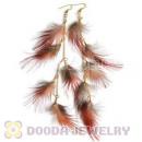 120 Pair Per Bag Multi Coloured Cheap Long Feather Earrings Wholesale