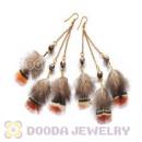 120 Pair Per Bag Multi Coloured Cheap Long Feather Earrings Wholesale