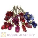 120 Pair Per Bag Multi Coloured Cheap Long Feather Earrings Wholesale