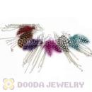 120 Pair Per Bag Multi Coloured Cheap Long Feather Earrings Wholesale