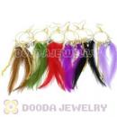 120 Pair Per Bag Multi Coloured Cheap Long Feather Earrings Wholesale