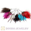 120 Pair Per Bag Multi Coloured Cheap Long Feather Earrings Wholesale