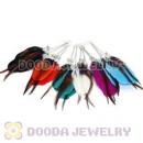 120 Pair Per Bag Multi Coloured Cheap Long Feather Earrings Wholesale