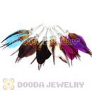 120 Pair Per Bag Multi Coloured Cheap Long Feather Earrings Wholesale