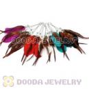 120 Pair Per Bag Multi Coloured Cheap Long Feather Earrings Wholesale