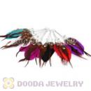 120 Pair Per Bag Multi Coloured Cheap Long Feather Earrings Wholesale