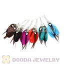 120 Pair Per Bag Multi Coloured Cheap Long Feather Earrings Wholesale