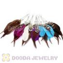 120 Pair Per Bag Multi Coloured Cheap Long Feather Earrings Wholesale