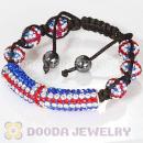 Handmade TresorBeads Bracelets With Pave Crystal British Flag Beads And Hematite