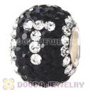 10X13 Alphabet Charms T Bead With 130pcs Austrian Crystal 925 Silver Core