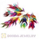 120 Pair Per Bag Multi Coloured Cheap Long Feather Earrings Wholesale