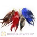 120 Pair Per Bag Multi Coloured Cheap Long Feather Earrings Wholesale