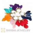 120 Pair Per Bag Multi Coloured Cheap Long Feather Earrings Wholesale