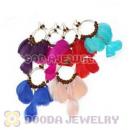 120 Pair Per Bag Multi Coloured Cheap Long Feather Earrings Wholesale