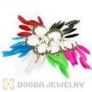 120 Pair Per Bag Multi Coloured Cheap Long Feather Earrings Wholesale